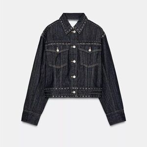 Zara Studded Denim Effect Jacket